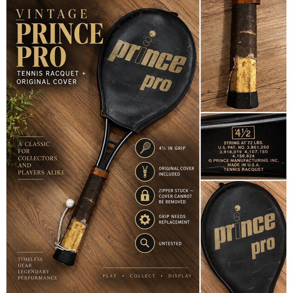 Prince Pro Tennis Racquet 110 in² Head, 4 1/2 Grip, MPN 4 1/2